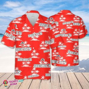 Beck’s Beer Hawaiian Coconut Island Pattern Hawaiian Beer Lover Shirt, Classic Flowers Beer KLA Shirt