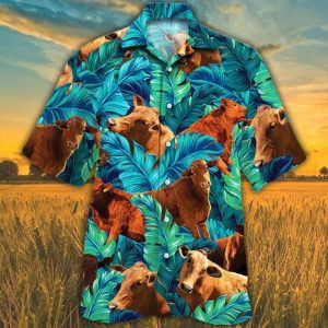 Beefmaster Cattle Design Hawaiian Shirt for Cow Enthusiasts