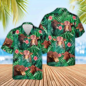 Beefmaster Cow Trendy Hawaiian Shirt, Farmer Trendy Hawaiian Shirts, Summer Tropical Shirts, Gift For Him, Funny Trendy Hawaiian Shirts