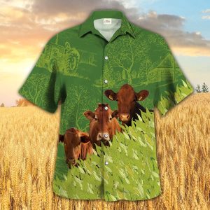 Beefmaster Farm Corn Pattern Trendy Hawaiian Shirt, Cow Hawaii Shirt, Summer Trendy Hawaiian Shirt For Men And Women