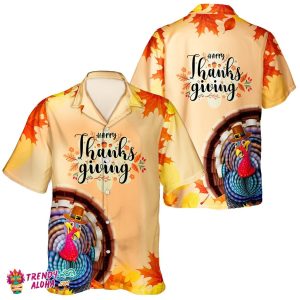 Beer & Turkey Festive Unisex Hawaiian Shirt for Thanksgiving Event