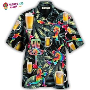 Beer And Disc Golf Tropical Flower Tie Dye Hawaiian Shirt – Trendy KLA