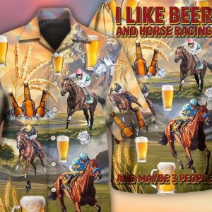 Beer And Horse Trendy Hawaiian Shirt, Beer And Horse Racing On The Steppe, Hawaii Shirt Party Summer, Hawaiian Set Gift, Gift For Her.