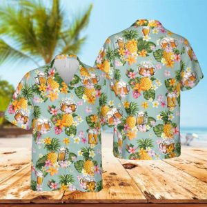 Beer And Pineapple Trendy Hawaiian Shirt, Summer Outfit For Men