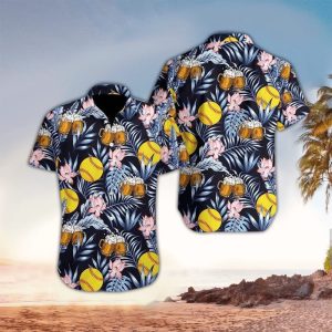 Beer And Softball KLA Hawaii Shirt, Perfect Trendy Hawaiian Shirt For Beer Lover