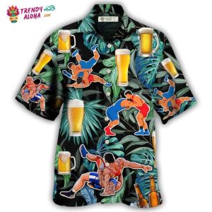 Beer And Wrestling Tropical Pattern Hawaiian Shirt – Trendy KLA