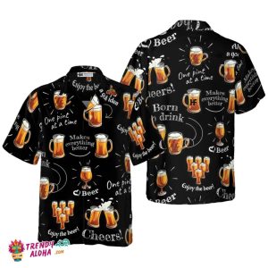 Beer Born To Drink Hawaiian Shirt
