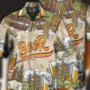 Beer Born To Drink – Trendy Hawaiian Shirt, Hawaii Shirt Party Summer, Tropical Beach Shirt Button Down Shirt, Best Gifts For Men, Hawaiian Set.