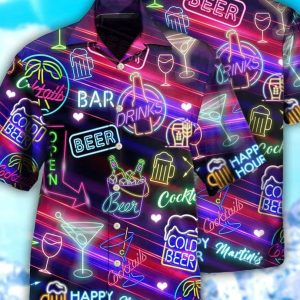 Beer Cocktails Drinking Bar, Hawaii Shirt Party Summer, Trendy Hawaiian Shirt, Best Gifts For Men, Father’s Day Gift, Hawaii Style.