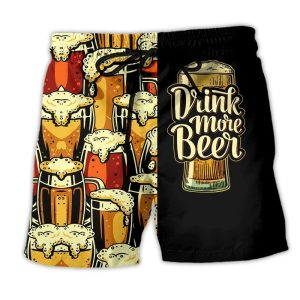 Beer Favorite Colorful Trendy KLA Hawaiian Beach Shorts