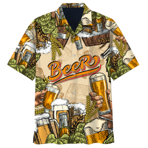 Beer Hawaiian Shirt Beer Cups With Oats KLA Shirt