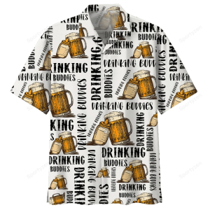 Beer Hawaiian Shirt Beer Drinking Buddies White KLA Shirt
