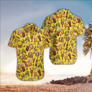 Beer Hawaiian Shirt Beer Pub And Food Yellow KLA Shirt