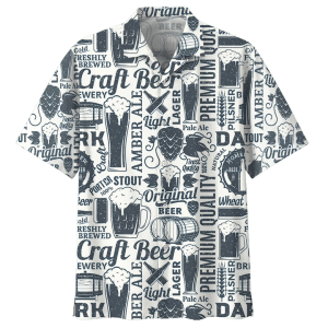 Beer Hawaiian Shirt Craft Beer Original Beer Black White KLA Shirt