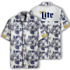 Beer Hawaiian Shirt Miller Lite Skull Pineapple Pattern Black White Hawaiian KLA Shirt
