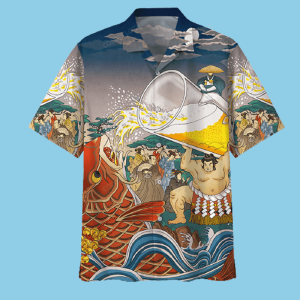 Beer Hawaiian Shirt Sumo Beer Drinking Japanese Style KLA Shirt
