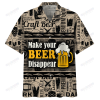 Beer Hawaiian Shirt Vintage Make Your Beer Disappear Black Pattern Hawaii KLA Shirt