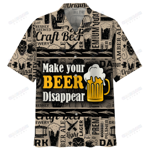 Beer Hawaiian Shirt Vintage Make Your Beer Disappear Black Pattern Hawaii KLA Shirt