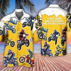 Beer I Like Beer And Motocross Trendy Hawaiian Shirt Men Women Beer Hawaii KLA Beach Shirt, Beach Party 2023 Shirt