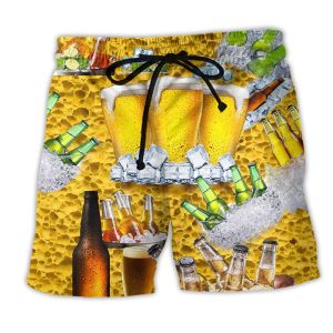 Beer Is Brewtiful Style Trendy KLA Hawaiian Beach Shorts