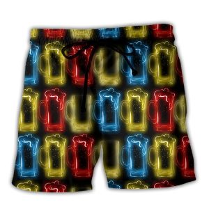 Beer Magic Water For Fun People Trendy KLA Hawaiian Beach Shorts