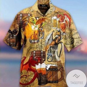 Beer Makes Dragon Relaxed Design Hawaiian Shirt Elegance Tropical Style