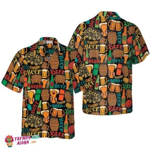 Beer Mug Pattern Hawaiian Shirt