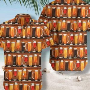 Beer Mugs Trendy Hawaiian Shirt, Beach Party Matching Shirt For Men/Women, Hawaiian Set Gift, Gifts For Bachelor Party.