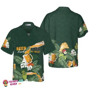 Beer Never Broke My Heart Hawaiian Shirt For Men, Beer Lovers KLA Shirts, International Beer Day Shirt