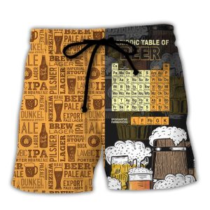 Beer Periodic Table Of Beer Trendy KLA Hawaiian Beach Shorts
