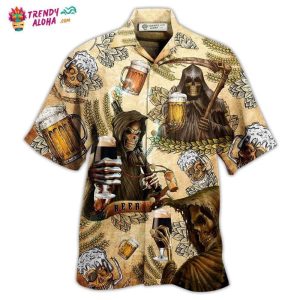 Beer Skull Love Beer Happy Day Hawaiian Shirt – Trendy KLA