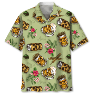 Beer Skull Trendy Hawaiian Shirt