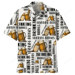 Beer Trendy Hawaiian Shirt Beer Drinking Buddies White Trendy Hawaiian Shirt Beer KLA Shirt