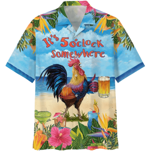 Beer Trendy Hawaiian Shirt Chicken Beer It’s 5 O’ Clock Somewhere KLA Shirt Beer Hawaii Shirt