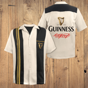 Beer Trendy Hawaiian Shirt Guinness Beer Black White Hawaii KLA Shirt Beer Hawaii Shirt