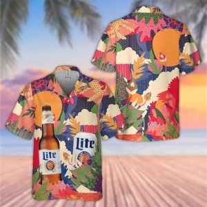 Beer Trendy Hawaiian Shirt Miller Lite Beer Colorful Hawaii KLA Shirt Beer Hawaii Shirt