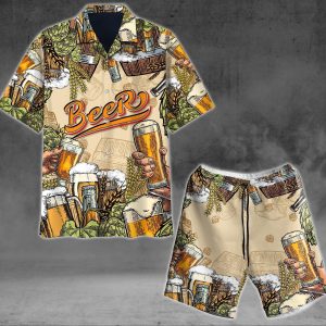 Beer Trendy Hawaiian Shirt Set Unisex