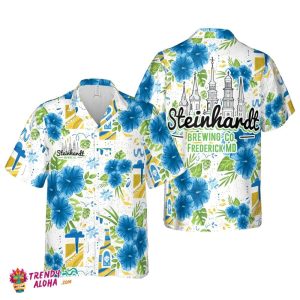 Beer With Tropical Flower Pattern Hawaiian Shirt