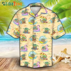 Beige Yoda Graphic Star Wars Trendy Hawaiian Shirt, Gifts For Star Wars Fans Perfect Gifts For Your Loved Ones