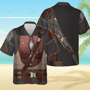 Beskar Cosplay from Star Wars on a Hawaiian Shirt