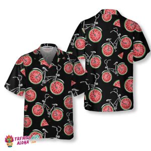 Bicycles With Watermelon Wheels Hawaiian Shirt, Funny Cycling Shirt For Men & Women