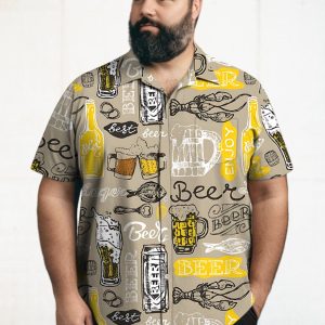 Big & Tall Casual Beer Festival Food Carnival Party Hawaiian Shirt