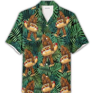 Bigfoot KLA Shirt Bigfoot Hot Dog Hawaiian Shirt Adult