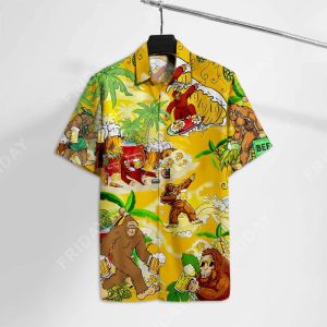 Bigfoot KLA Shirt Yellow Bigfoot Beer Hawaiian Shirt
