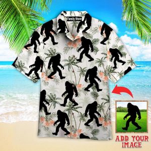 Bigfoot Coconut Tree Tropical KLA Custom Hawaiian Shirt