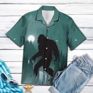 Bigfoot Cool Night Trendy Hawaiian Shirt