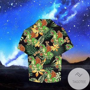 Bigfoot Happy Halloween Dinosaur Tropical Shirts Hawaiian Shirt