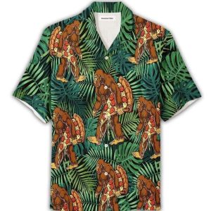 Bigfoot Hawaii Shirt Bigfoot Holding Pizza Hawaiian KLA Shirt Adult Full Print