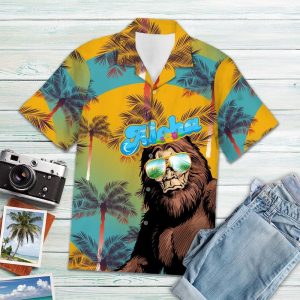 Bigfoot Hawaii Shirt Bigfoot Sunglasses Tropical Hawaiian KLA Shirt