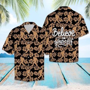 Bigfoot Hawaiian Shirt Believe In Yourself Hawaii KLA Shirt